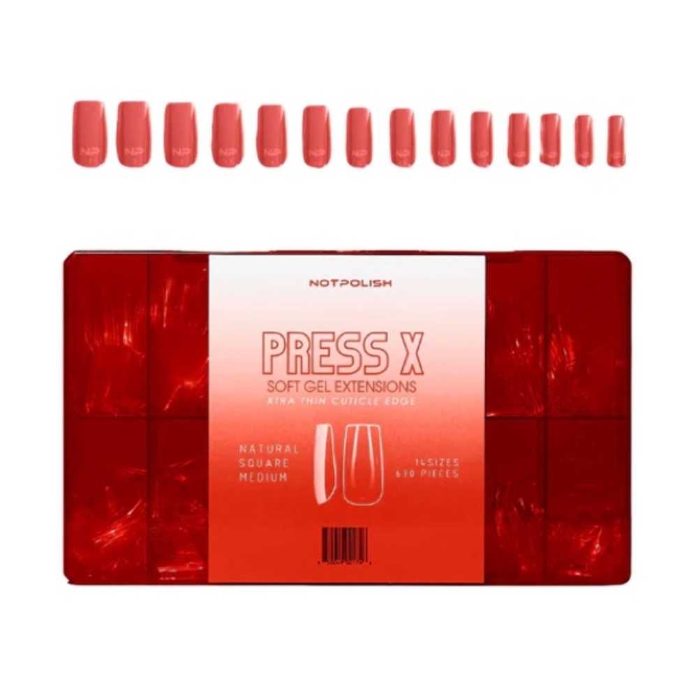 NotPolish Press X Soft Gel Extensions - Tips 630pc - Natural Square Medium